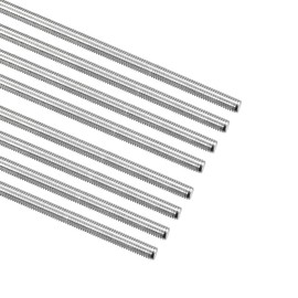TA-VIGOR 8Pcs M5 x 300mm Fully Threaded Rod, 304 Stainless Steel Studding Rod Bar, Right Hand Threads Rods for Anchor Bolts, Clamps, Hangers and U-Bolts