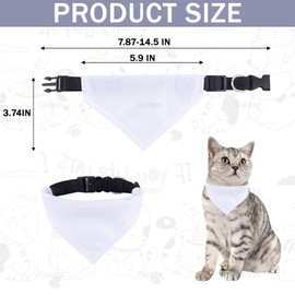 AUEAR, 4 Pieces Dog Collar Bandana Sublimation Blank Bandanas Triangle Scarf with Adjustable Buckle for Dogs Cats