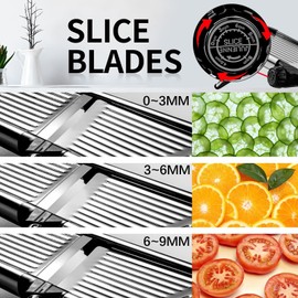 weltonhm Mandoline Food Slicer, Adjustable Mandoline Slicer for Kitchen, Stainless Ste...