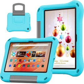 DJ&RPPQ 10 Inch Tablet Protective Case for Children, Protective Case for Tablets with 10 and 10 Plus 2023/2021, Shockproof Grip and Stand, Light Blue