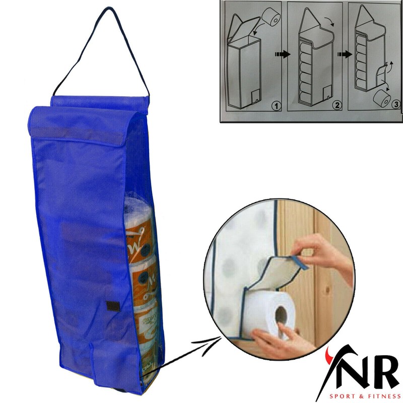 Hanging Toilet Roll Holder Organiser Storage bathroom fabric storage dispenser