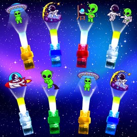 30PCS led Finger Lights Space Astronaut Party Favors, Glow in The Dark Light Up Toys Gifts Fillers Easter Stuffers School Classroom Prizes Birthday Goodie Bags for Kids Boy Girl Student (Space)