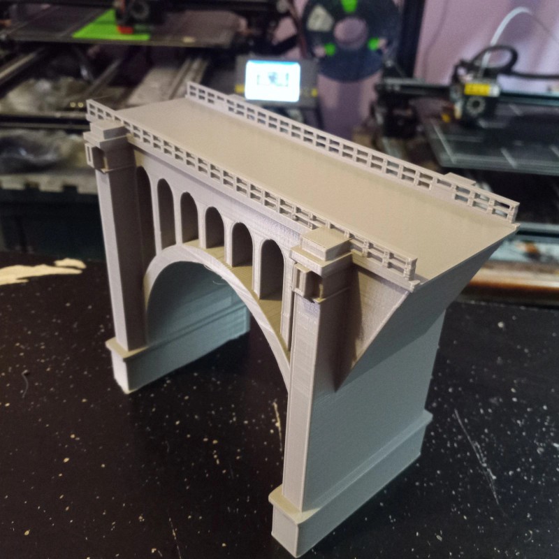 Spencer-3D HO Scale One Arch Viaduct Short bridge 5 Sections
