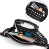 UTO Fanny-Pack-for-Women-Leather Vegan Waist Bag Rivet Studded Lightweight Zipper Pocket