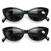 2 Pairs BIFOCAL Women Cateye Black Tortoise Reading Sunglasses -