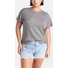 Madewell Women's Whisper Cotton Rib Crewneck Tee, Heather Iron, Grey,