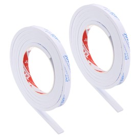 PATIKIL 5/8"W x 1/5"T x 6.6Ft Insulation Foam Tape, 2 Rolls Self-Adhesive EVA Weather Stripping for Wrap Pipe Door Window Insulation Soundproof Anti Vibration Collision, White