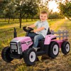 12V Battery Powered Electric Tractor with Remote Control & Trailer,