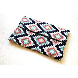 Blue and Pink Fabric Pocket Travel Tissue Holder