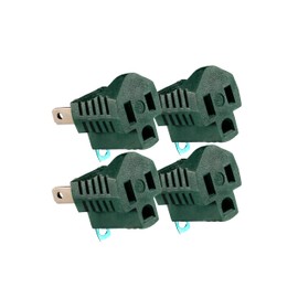2 Prong to 3 Prong Outlet Adapter, Polarized Grounding Converter ETL Two Prong to Three prongs Outlets 4 Pack Green ETL Listed