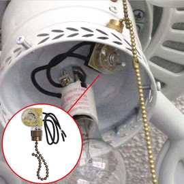 Aspen Creative 21325-07-2, ZE-109, Ceiling Fan On/Off Switch,2-Wires w/Antique Brass Pull Chain, for Ceiling Fan/Wall Light/Cabinet Light/Lamp, 2/Pack