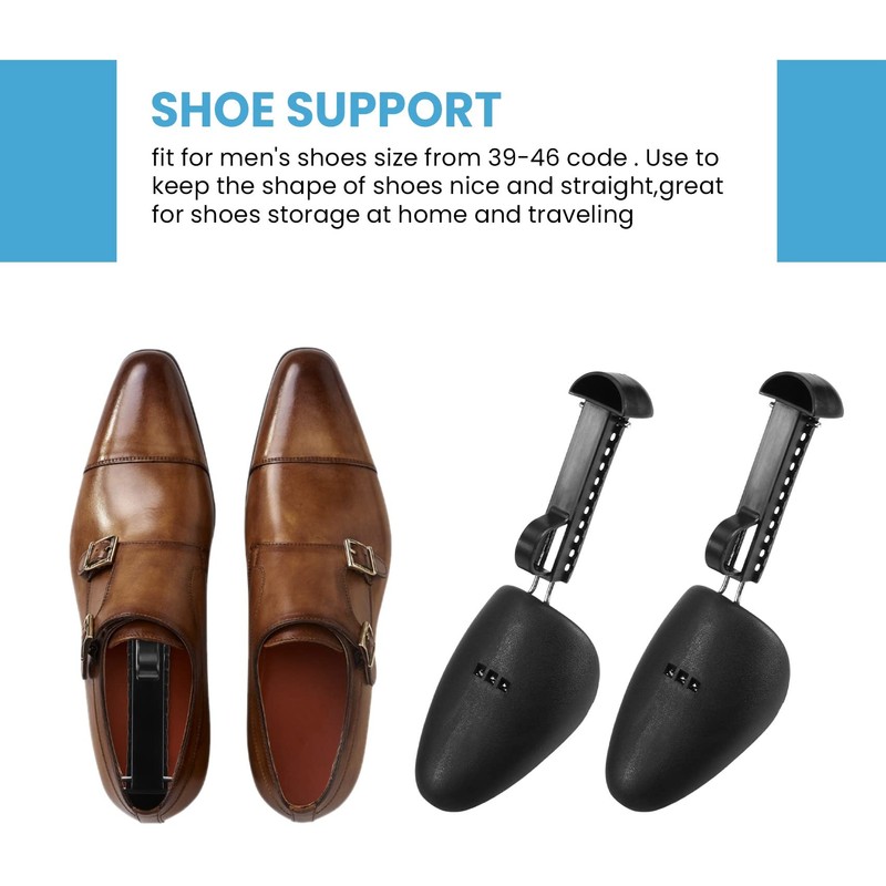 Happysnow 5 Pairs Practical Plastic Length Adjustable Men's Shoe Tree