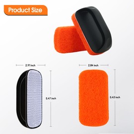 Upgraded 6-Piece Griddle Cleaning Kit for Blackstone, Flat Top Grill Cleaner Non-Scratch Scouring Pads for Kitchen - Heavy-Duty 5 Griddle Scrubber Pads with 1 Handle