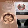 EXAKEY Kitchen Sink Drain Copper 3-1/2 Inch Stainless Steel Kitchen