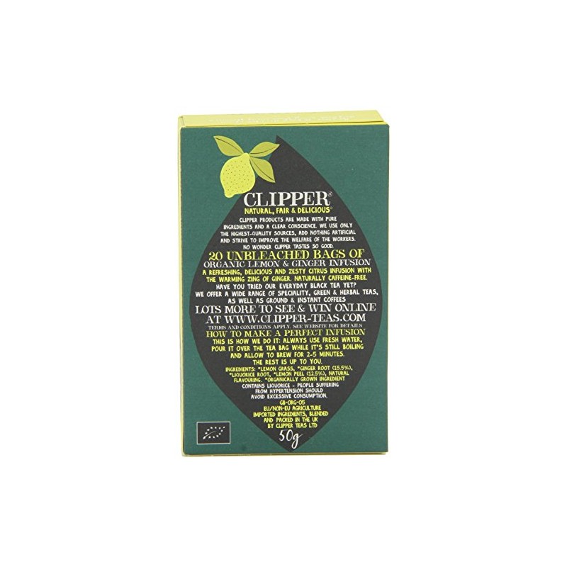 (10 PACK) - Clipper - Organic Lemon & Ginger |