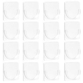 12 PCS Shower Rod Holder Tension Rod Holder Transparent No Drilling Curtain Rod Holders Clothes Drying Rod Holder Curtain Rod Bracket Hanging Rod Bottom Bracket for Shower Curtain Rod Nail Free (12)