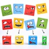 Wooden Face Changing Magic Cube Game, Expression Puzzle Building Blocks