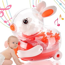 Baby Toys 6+ Months, Sensory Toys for Babies|Crawling|Music|Light,Rabbit Crawling Sound Toys for 1 Year Old Boys Girls, Baby Gifts for 1-5 Year Old