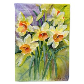 Caroline's Treasures BMBO0880CHF Daffodils by Maureen Bonfield House Flag Large Porch Sleeve Pole Decorative Outside Yard Banner Artwork Wall Hanging, Polyester, House Size, Multicolor