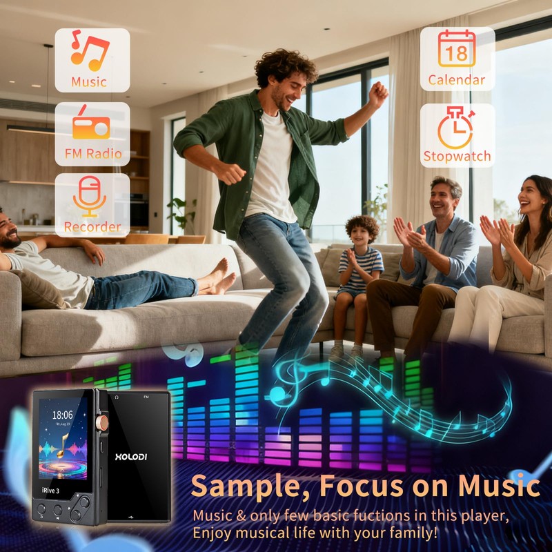 iRive3 MP3 Player Clear HiFi Stereo Sound 32GB Bluetooth Music