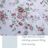 FADFAY Rose Floral Comforter Set Twin Shabby Floral Summer Quilt