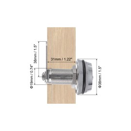 PATIKIL 1-1/8" Combination Cam Lock, 4 Pcs File Cabinet Locks with Combination Password Coded Cabinet Locks with Cylinder Chrome for 0.6-1" Thick Wood Drawer Mailbox Filing Cabinet, Silver