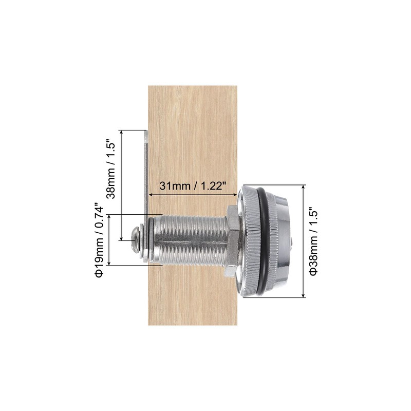 PATIKIL 1-1/8" Combination Cam Lock, 4 Pcs File Cabinet Locks