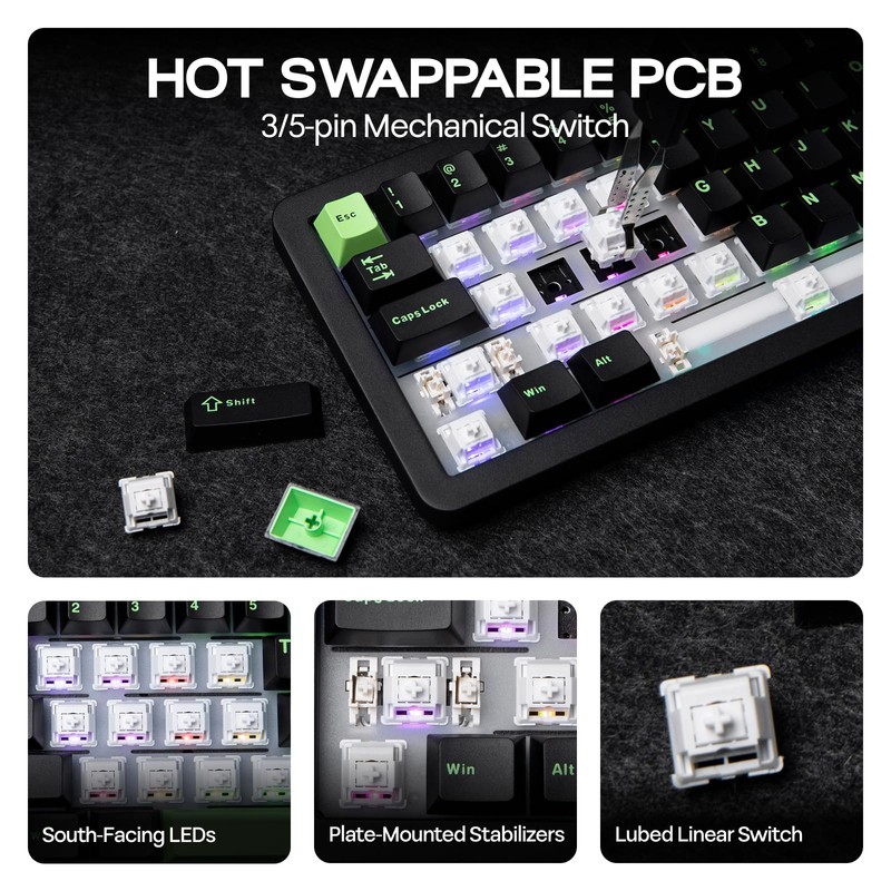 EPOMAKER Galaxy68 QMK/VIA Wireless Mechanical Keyboard, Anodized Aluminum, TOP/Gasket, 6000mAh,