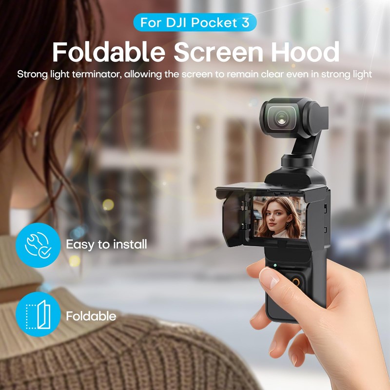 REYGEAK Accessories for DJI Osmo Pocket 3 Screen Sun Protection