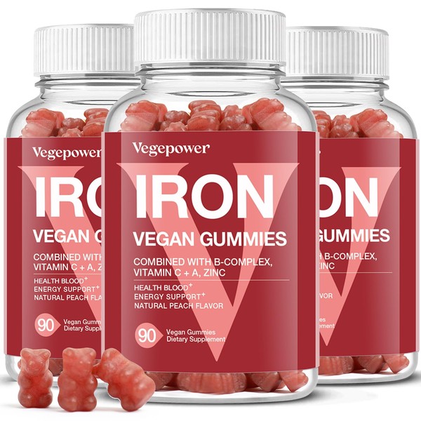 VEGEPOWER Iron Gummies Supplements for Women & Kids - Multivitamin