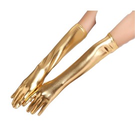 krautwear® Women's Finger Gloves Metallic Approx. 44 cm Long Gold Silver -