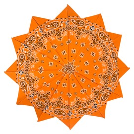 HankieWorld Bandanas 6&12 Pack Cotton 22inch Unisex Cowboy Kerchiefs(Orange-12 pack)