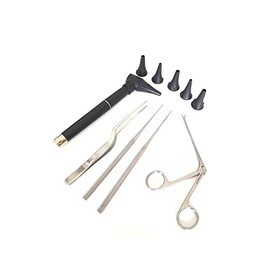 5pcs Set Otoscope + 3" Alligator Forceps Ear Nose Cleaning