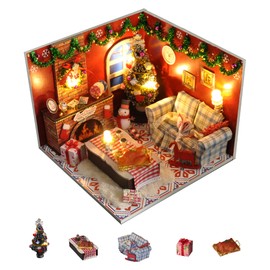 Dollhouse Miniature DIY House Kit Creative Room With Furniture and Glass Cover for Romantic Artwork Gift(Time of Northern Europe)