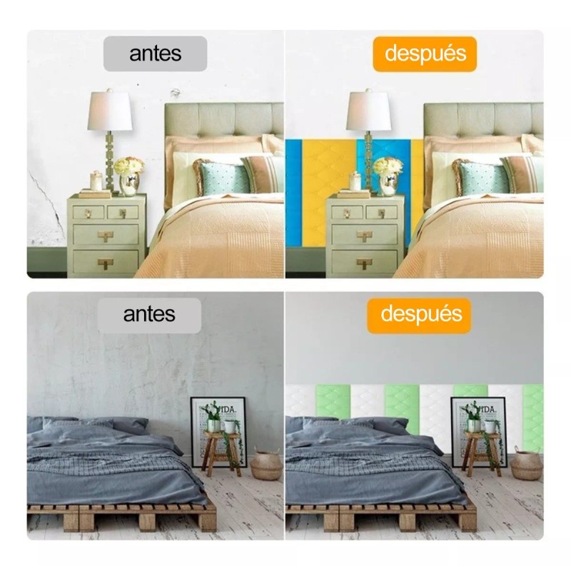 NIOU 6 Pegatina Pared Patron Espuma Papel Tapiz Cabecera 70*35cm