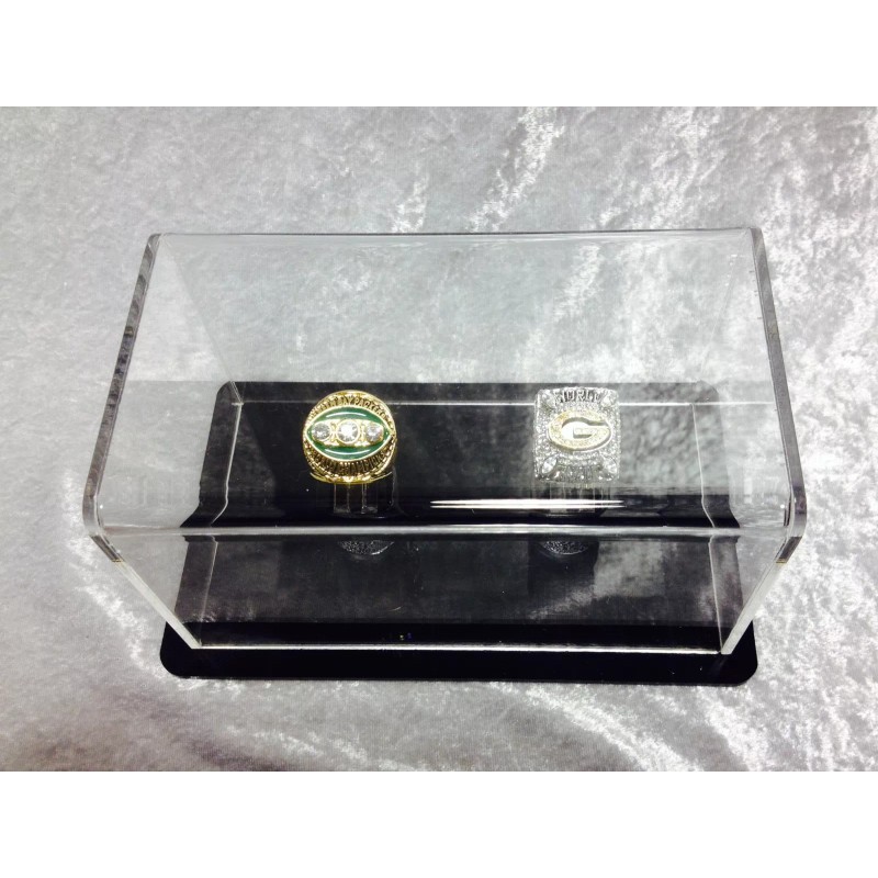 Double Championship Ring Display Case - 2 Ring Display Case