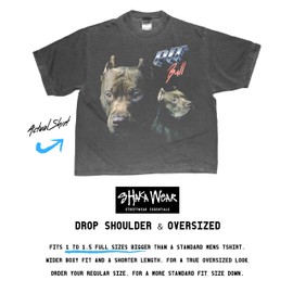 Blue Nose Pit Bull Washed & Oversized Heavyweight Shaka-Wear Heavy Metal Drop Shoulder Tshirt