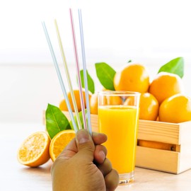 Ram Pro Disposable Plastic Straws Drinking Striped Multi Colored Straws BPA Free Fancy Straw Perfect for Hot and Cold Beverages, Parties and Everyday use (150 Per Pack)