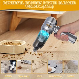 cjc Car Vacuum, Handheld Vacuum Cleaner 4 in 1, 16000Pa Car Vacuum Cleaner & Air Duster, Portable Car Vacuum with 3 Speed, Digital Display, Vacuum Cleaner Inflation Rechargeable for Car, Home, Pet