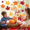 Whaline 6 Sheets Fall Window Clings Sparkly Autumn Pumpkin Maple