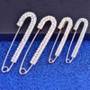 1 PCS 3 Inch Silver Rhinestone Inlaid Alloy Safety Brooch