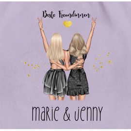 Geschenk mit Namen personalisiert by Shirtracer - Gym Bag Backpack - Party Girlfriends Gift Idea Best Friend Gift Idea Best Friends I Sisters I Girls Friendship I Birthday I, 02 Pastel Purple