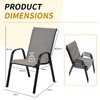 Bylring Stackable Outdoor Patio Dining Chairs with Backrest/Armrests for Lawn