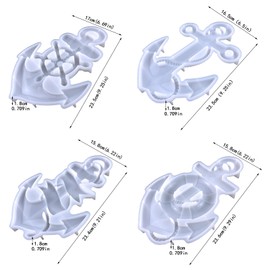 Voaesdk Anchor Rope Epoxy Resin Molds, 3D Large Anchor Silicone Moulds, Resina Casting Mold for Wall Hanging Mount Decor, DIY Wall Door Cabinets Home Office Decoration Xmas Gifts