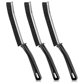 3PCS Bathroom Crevice Gaps Cleaning Brushes, Corner Dead Space Hard Bristled Crevice Cleaning Brush, Crevice Cleaning Tool for Kitchen Bathroom Tiles Window Track (Black)
