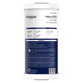 Whirlpool 10" x 4.5" Premium Carbon Water Filter WHKF-WHWCBB, NSF Certified 5 Micron Reduces Chlorine and Sediment, 6-Month Life, Large Capacity Replacement Cartridge Fits Most Home Filter Housings