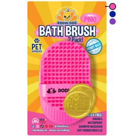 Bodhi Dog Shampoo Brush | Pet Grooming & Bath Supplies | Long & Short Hair Scrubber for Cats & Dogs | Professional Quality Bath Brush