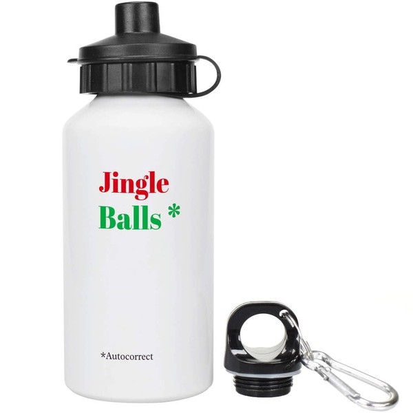 Azeeda 400ml 'Jingle Balls Text' Kids Reusable Water/Drinks Bottle (WT00079265)