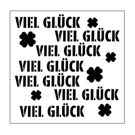 Vaessen Creative Art Stencil, Good Luck, for Adding Coloured Patterns and Textures to Craft Projects, Gel, White, 15 x 15 cm