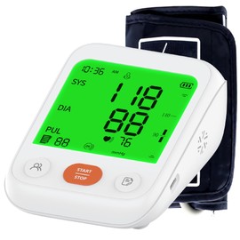 Blood Pressure Machine - Automatic Blood Pressure Monitor for Home Use - Large 4 Color LCD Screen and Adjustable Large Cuff for Reliable Readings - Irregular Heartbeat and Hypertension Detection